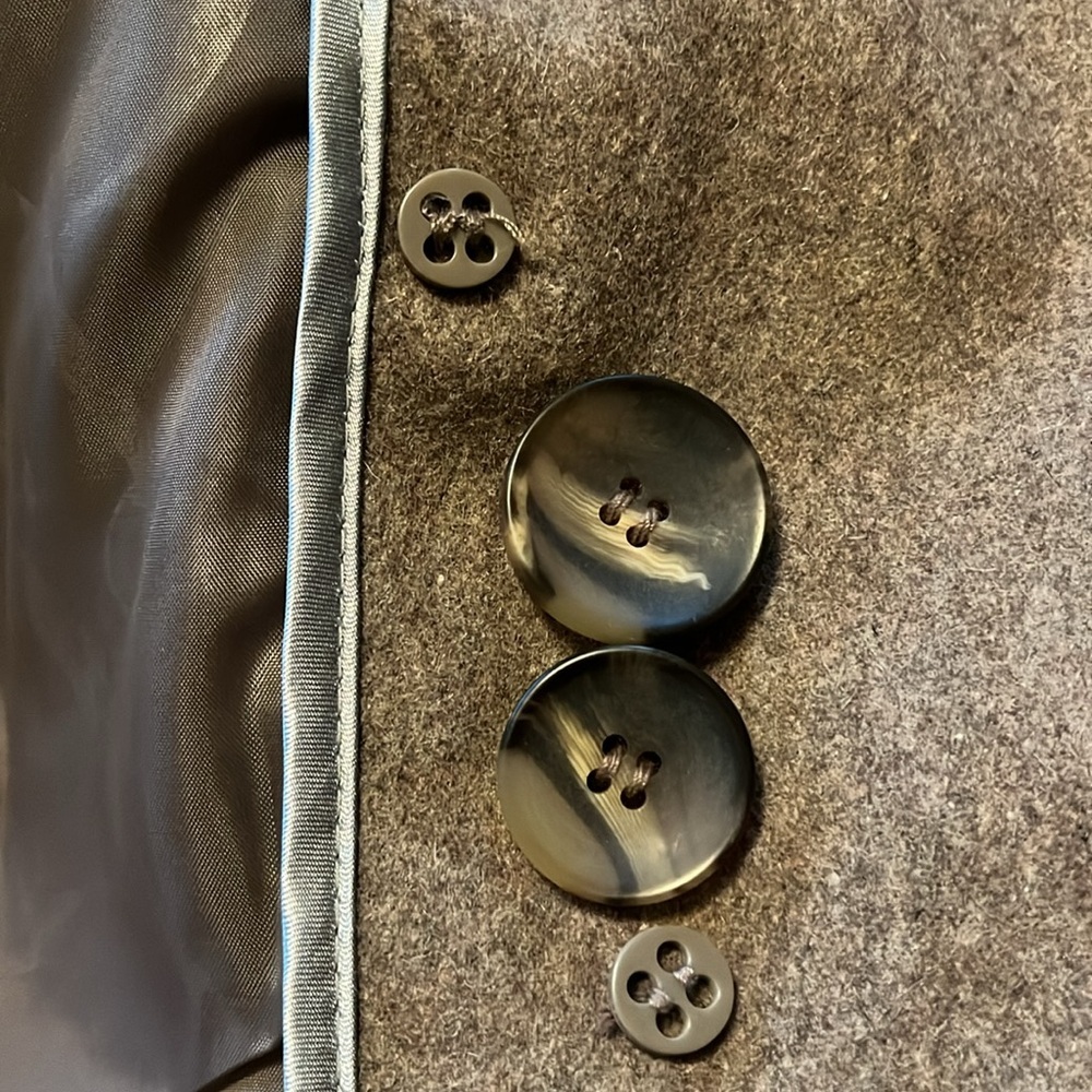 New York & Co. double breasted Wool Tan blend coat w/Military detail size Large - Picture 11 of 13